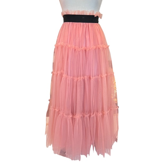 N BY NANCY Dresses & Skirts - # A143  Nancy New York  Whimsical  Pink Tiered Tulle Maxi Skirt  NWT  M